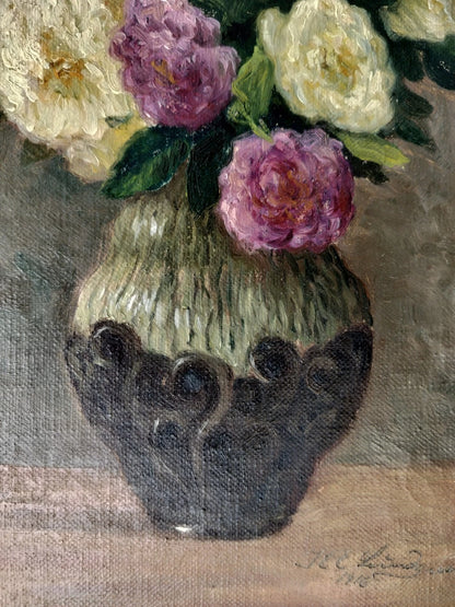 Karl Emil Lundgreen (1884-1929) : ROSES DANS UN VASE
