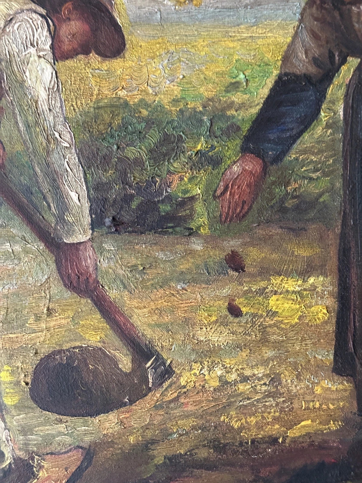 art-scène-vie-paysan-campagne-semaille-peinture-huile-toile d'après Millet