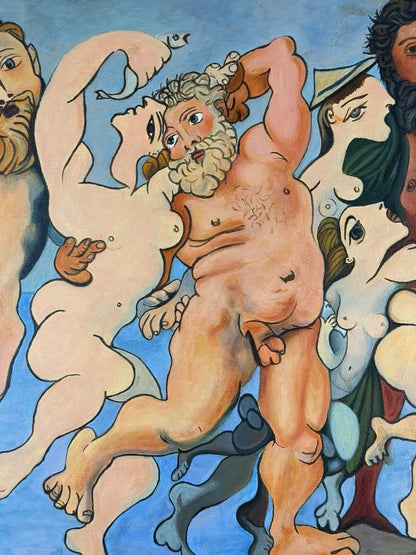 art-decoration-tableau-peinture-huile-toile-scene-personnages-nus-danse