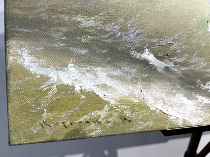 art-decoration-tableau-peinture-huile-toile-scene-rayon-soleil-mer-vague-tempete