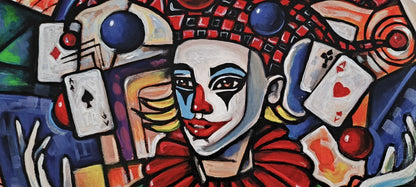 joker peinture art abstrait moderne huile originale Edward Yov