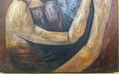 art-decoration-tableau-peinture-huile-toile-moderne-personnages-mere-enfant- d'apres OSWALDO GUAYASAMÍN (Copie)