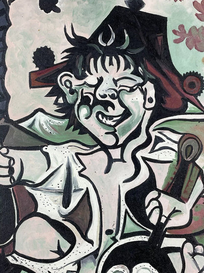 art-decoration-tableau-peinture-huile-toile-moderne-portrait-homme-oeufs