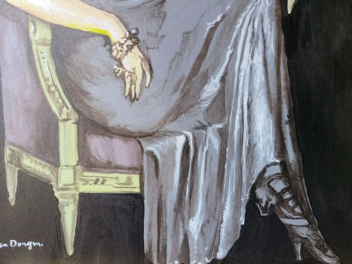 art-decoration-tableau-peinture-huile-toile-moderne-portrait-feminin-femme-personnage-d'aprés KEES VAN DONGEN