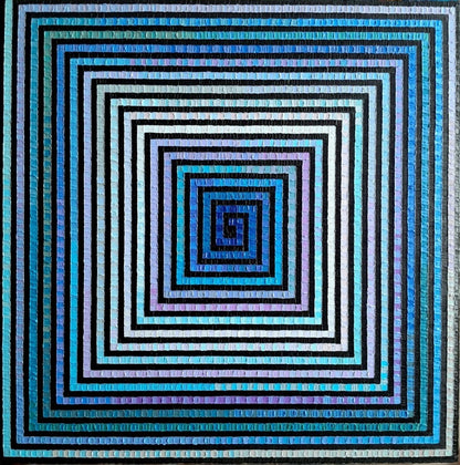 art-decoration-tableau-peinture-huile-toile-abstrait-labyrinthe-camieu-bleus-blanc