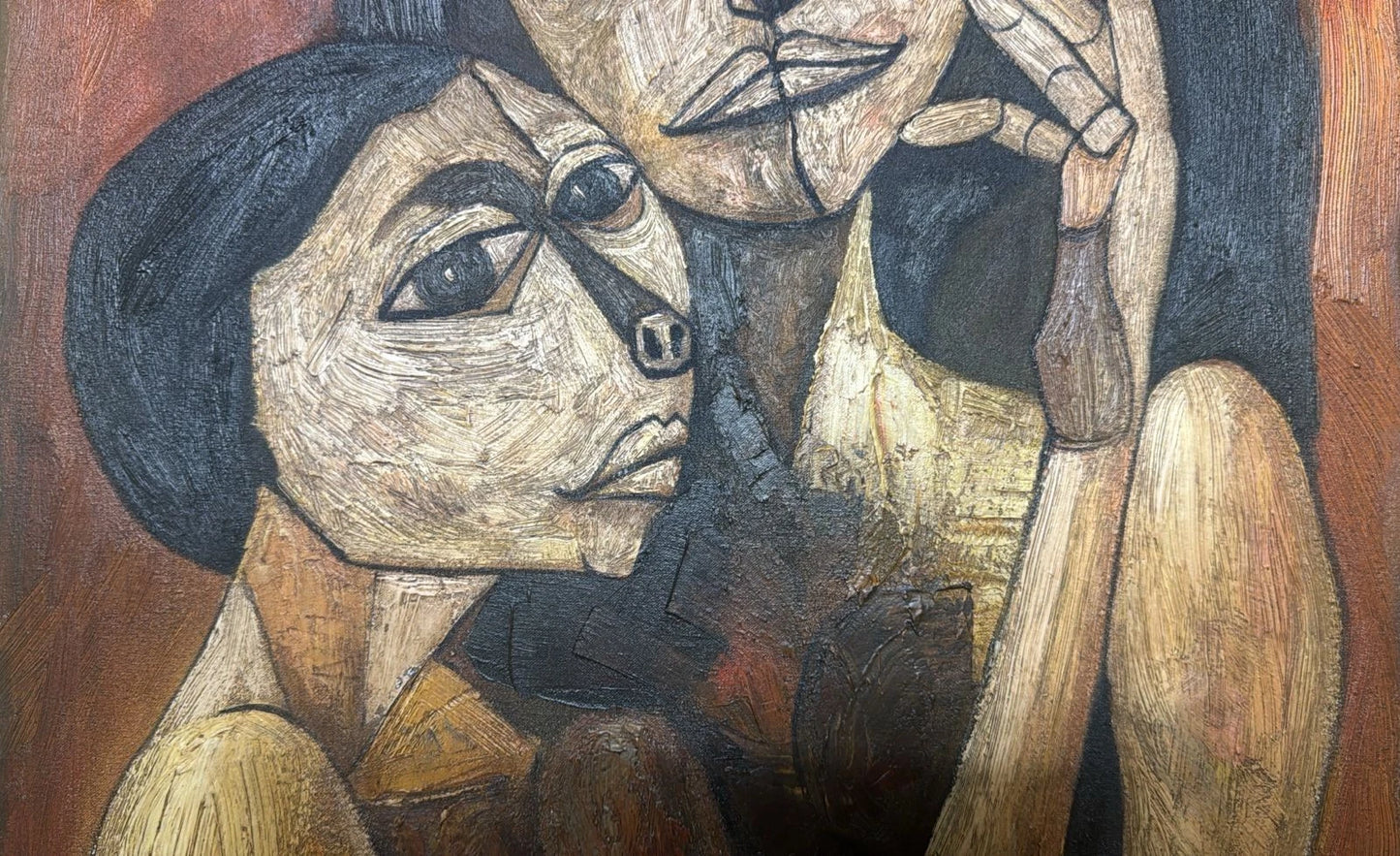 art-decoration-tableau-peinture-huile-toile-moderne-personnages-mere-enfant- d'apres OSWALDO GUAYASAMÍN (Copie)