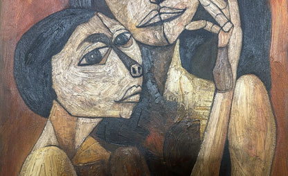 art-decoration-tableau-peinture-huile-toile-moderne-personnages-mere-enfant- d'apres OSWALDO GUAYASAMÍN (Copie)