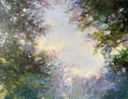 Vintage Original Oil On Canvas Riders Ladies Family Cozy Evening Woods Painting