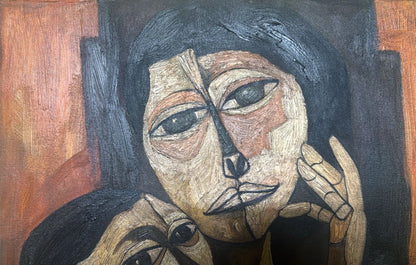 art-decoration-tableau-peinture-huile-toile-moderne-personnages-mere-enfant- d'apres OSWALDO GUAYASAMÍN (Copie)