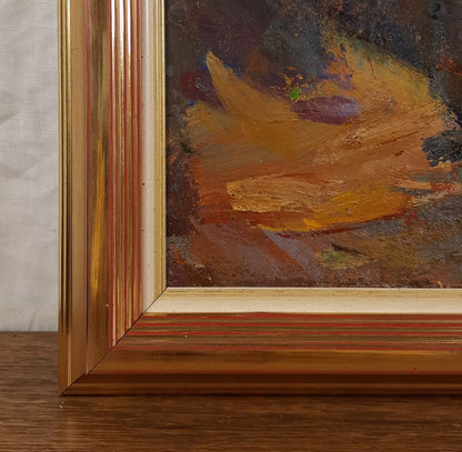 art-nature-morte-floral-fleur-chrysanthèmes -peinture huile panneau