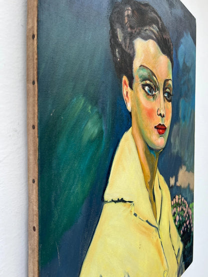 art-decoration-tableau-peinture-huile-toile-moderne-portrait-feminin-femme-personnage-elegante-d'aprés KEES VAN DONGEN