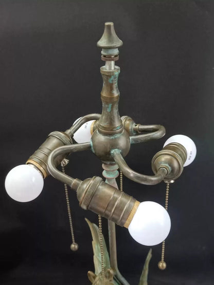 Lampe de reproduction antique en bronze Tiffany