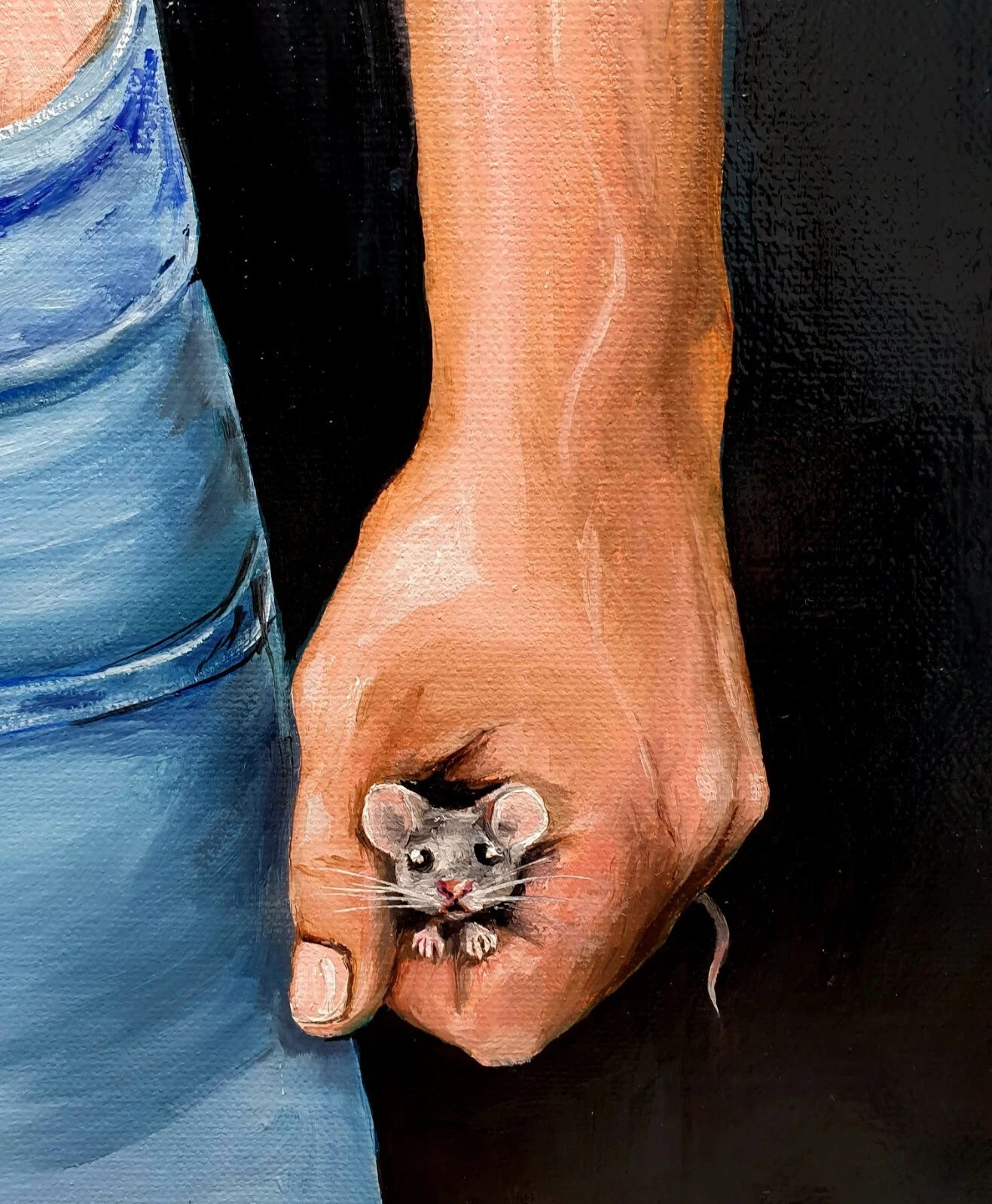 art-moderne-nu-masculin-homme-loup-peinture-originale-huile-toile