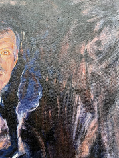 art-moderne-autoportrait-inspirée de munch-peinture-huile-toile