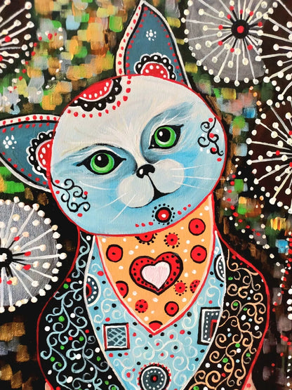 art-decoration-tableau-peinture-acrylique-toile-moderne-naif-animal-chat