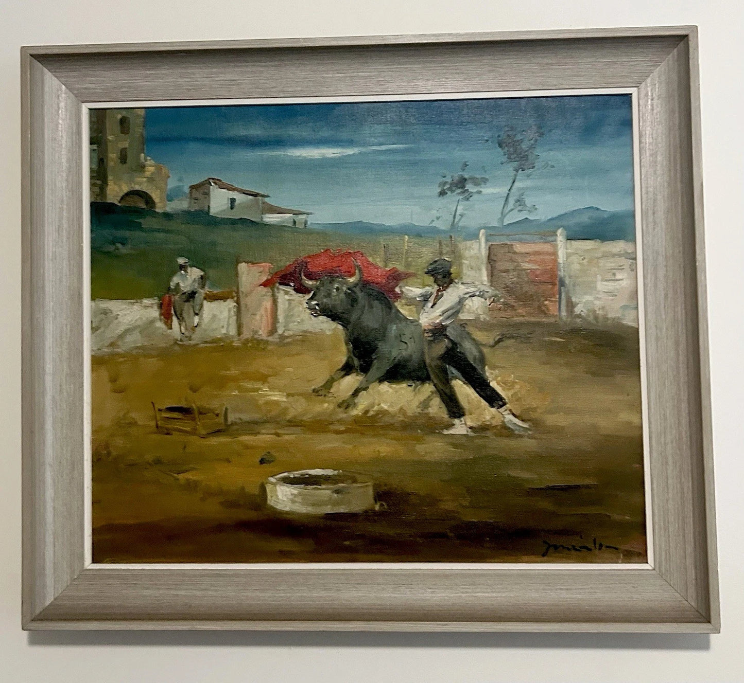 Huile espagnole corrida originale sur toile par Angel Gonzalez Marcos