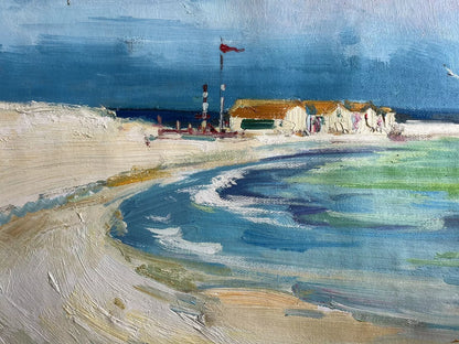 art-decoration-tableau-peinture-huile-toile-paysage-ocean-mer-bateaux