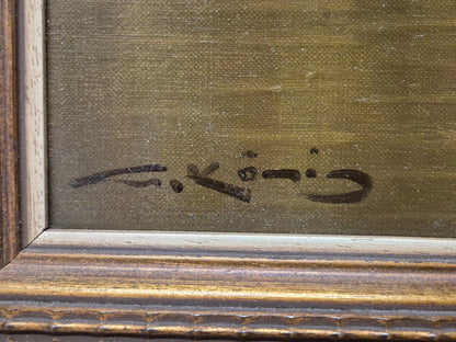 art-decoration-scene-campagne-vache-betail-personnage-lac-peinture-huile-toile