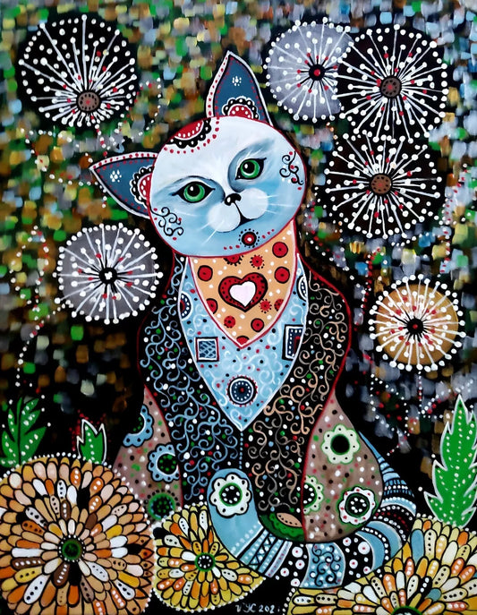art-decoration-tableau-peinture-acrylique-toile-moderne-naif-animal-chat