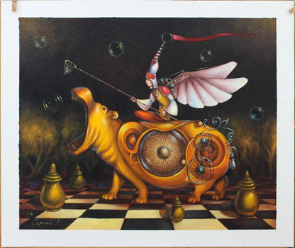 art surrealiste tableau peinture huile sur toile -personnages