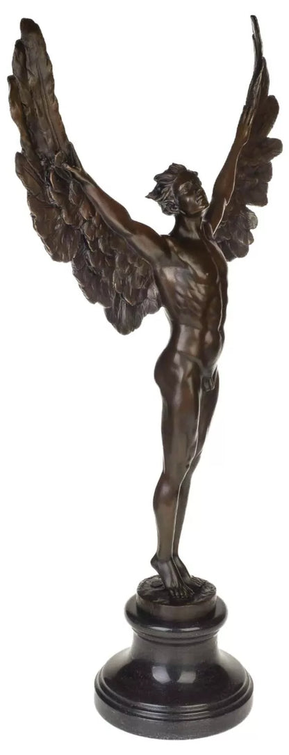 Sculpture en bronze Icare mythologie ange ailes figurine en bronze statue de style antique