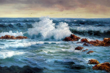 art-decoration-paysage-marin-mer-ocean-vague-peinture-huile-toile