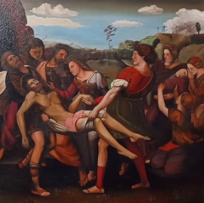 TABLEAU HUILE SUR TOILE RAFAEL SANZIO signé et estampillé art vintage