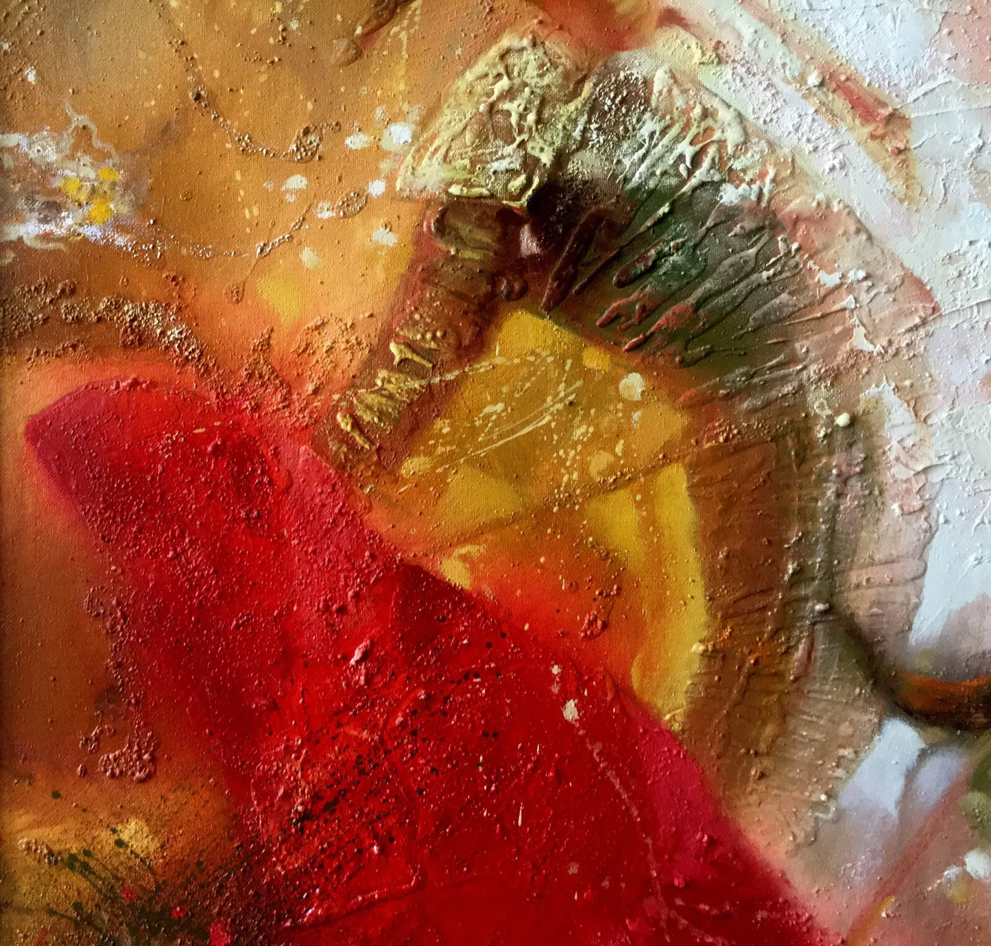 art-moderne-scene-corrida-matador-taureau-peinture-huile-toile