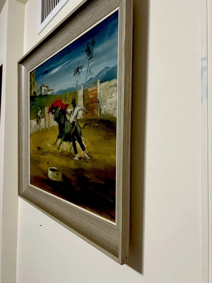 Huile espagnole corrida originale sur toile par Angel Gonzalez Marcos