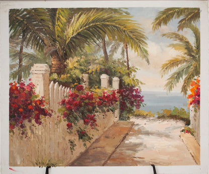 art-decoration-tableau-peinture-huile-toile-paysage-plage-espagnole