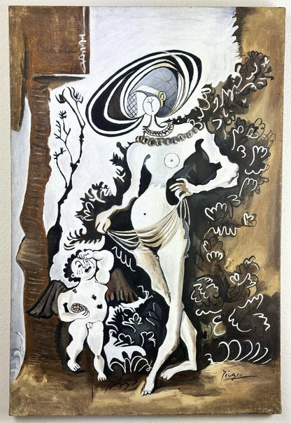 art-decoration-tableau-peinture-huile-toile-abstrait-femme-nue-enfant-pleure