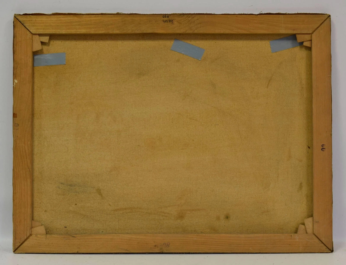 Vers 1950 Tableau ancien, Paysage de Venise ensoleillée, huile, signé 80,5x61 cm