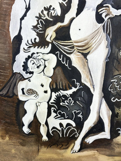 art-decoration-tableau-peinture-huile-toile-abstrait-femme-nue-enfant-pleure