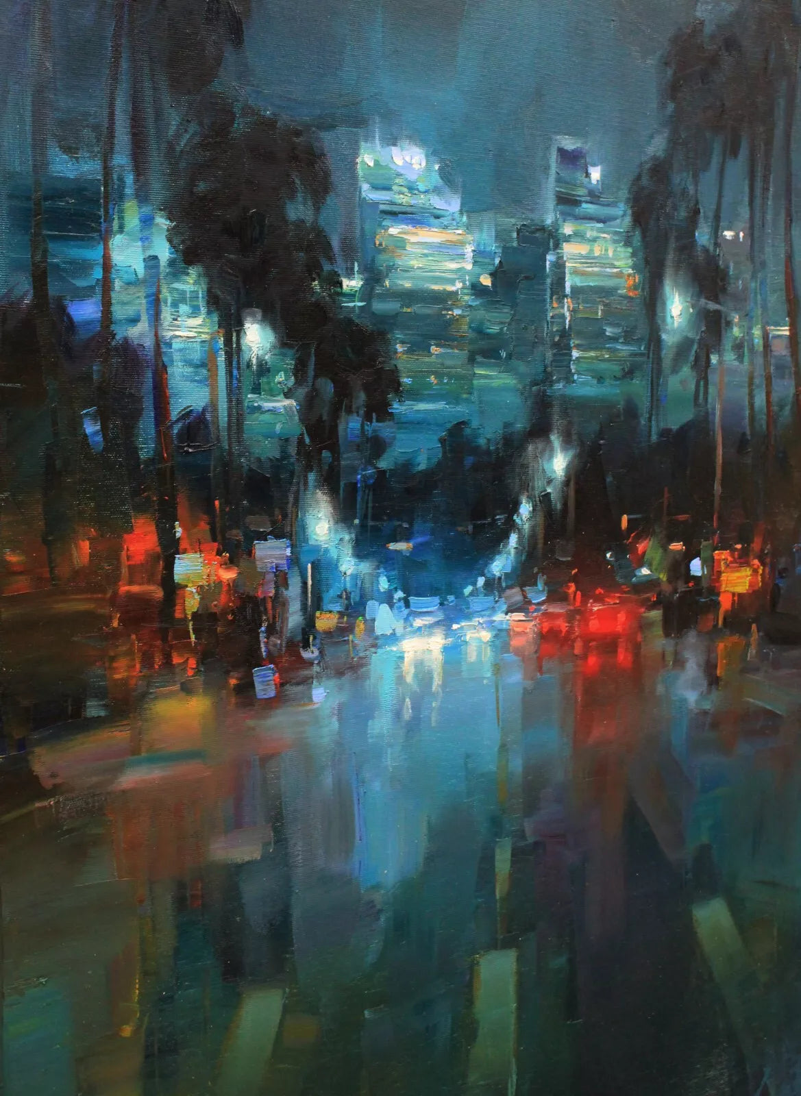 art-decoration-tableau-peinture-huile-toile-moderne-Los Angeles
