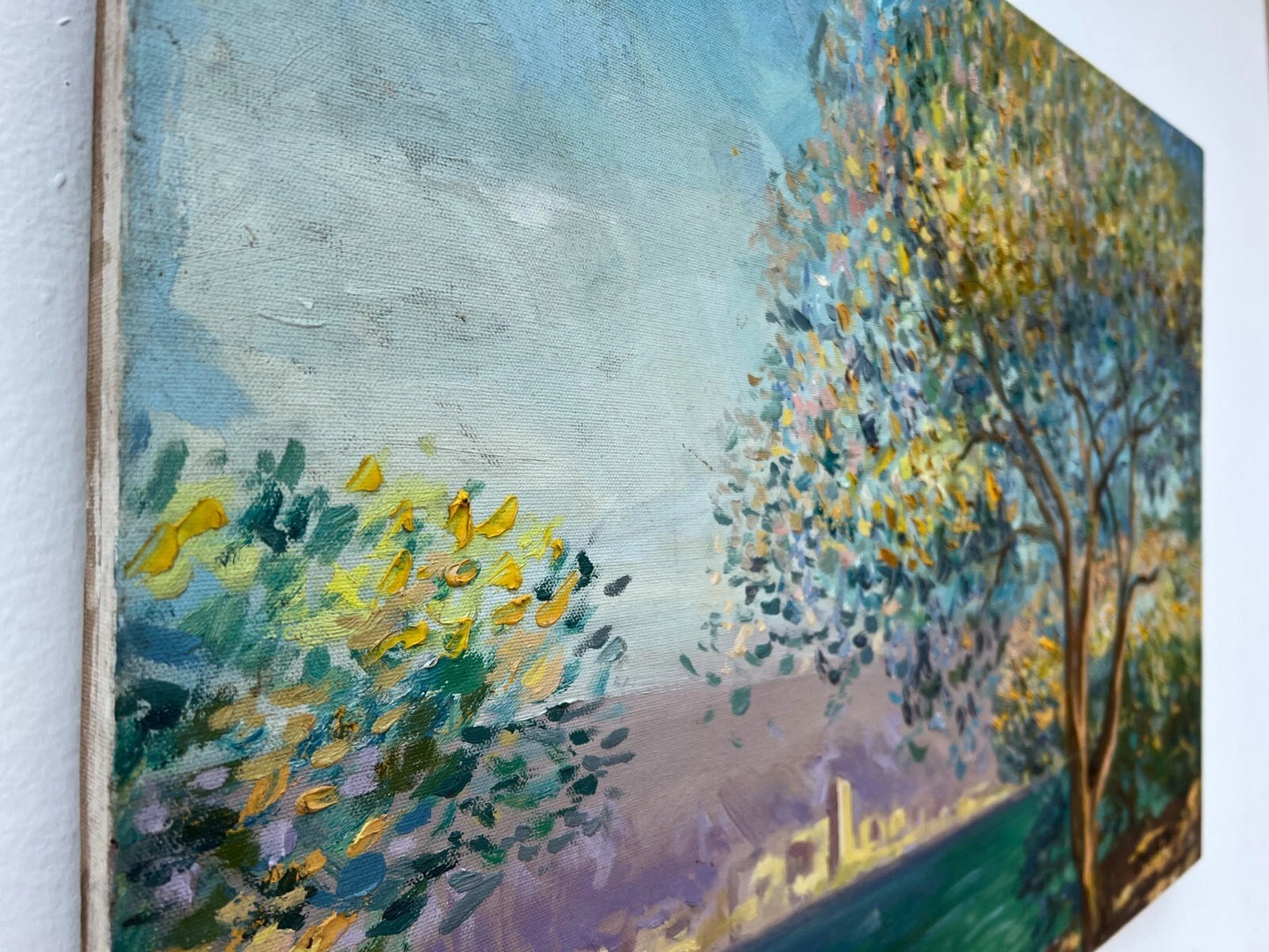 art-decoration-tableau-peinture-huile-toile-paysage-marin-arbre-d'après Monet