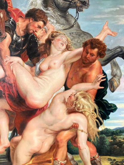 art-L'Enlèvement des filles de Leucippe-inspirée de Rubens-peinture-huile-toile-large
