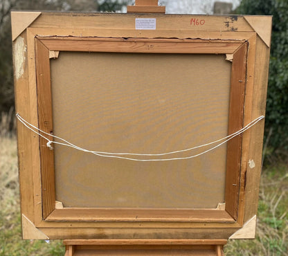 NIELS STROM - été, paysage champêtre avec maisons, tableau huile sur toile