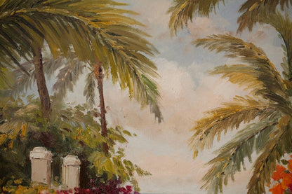 art-decoration-tableau-peinture-huile-toile-paysage-plage-espagnole