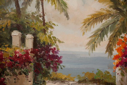 art-decoration-tableau-peinture-huile-toile-paysage-plage-espagnole