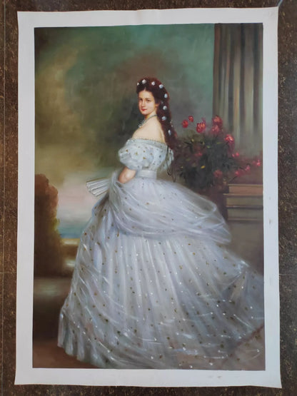 art-decoration-tableau-peinture-huile-toile-portrait-imperatrice-elizabeth-autriche-sissi