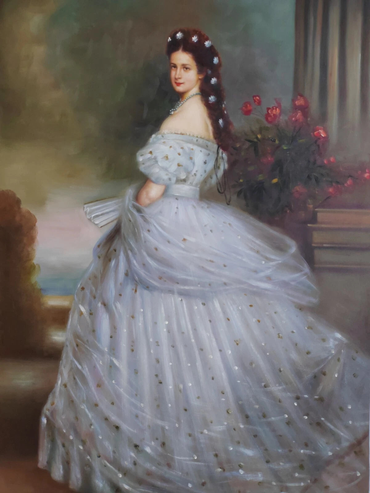 art-decoration-tableau-peinture-huile-toile-portrait-imperatrice-elizabeth-autriche-sissi