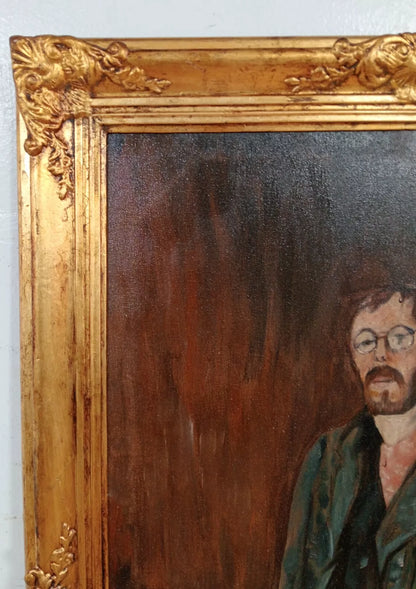 art-moderne-autoportrait-inspirée de munch-peinture-huile-toile-cadre