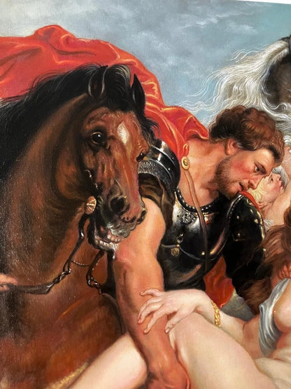 art-L'Enlèvement des filles de Leucippe-inspirée de Rubens-peinture-huile-toile-large