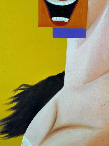 art-decoration-tableau-peinture-huile-toile-portrait abstrait-feminin-femme-cubisme