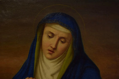 Vers 1850-1900, Tableau ancien "Pietà à la couronne d'épines", huile, 92 x 71,5 cm