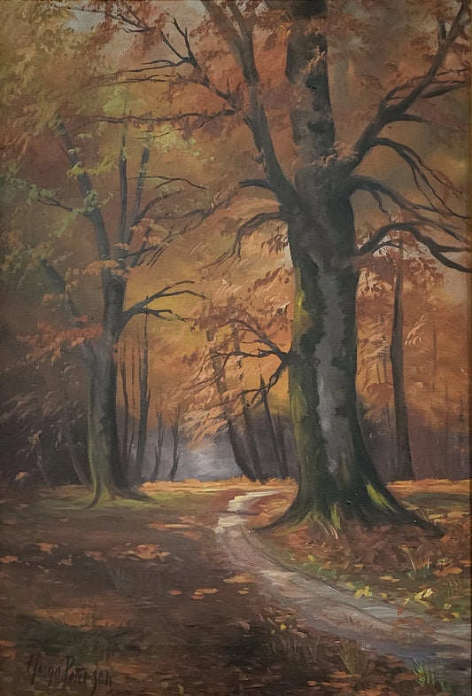 Tableau huile. Hugo Petersen (1876-1959) : « Automne »