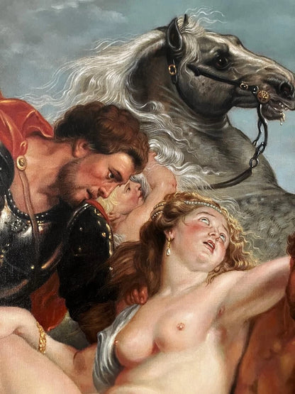 art-L'Enlèvement des filles de Leucippe-inspirée de Rubens-peinture-huile-toile-large
