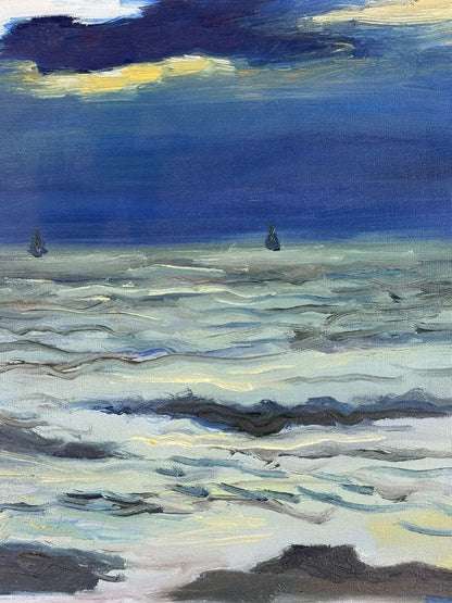 art-decoration-tableau-peinture-huile-toile-paysage-marin-mer-ocean-vagues-bateaux