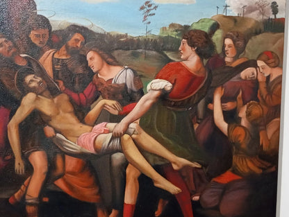 TABLEAU HUILE SUR TOILE RAFAEL SANZIO signé et estampillé art vintage