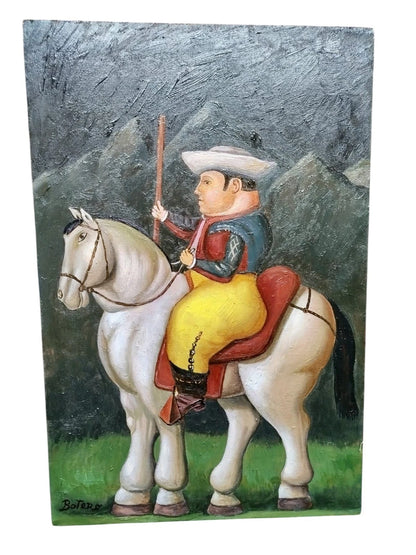 art-portrait-masculin-surréalisme-homme-cheval-cavalier-peinture-huile-toile